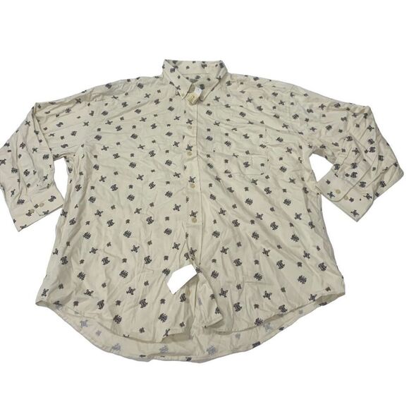 Vintage Boat Patterned NWT Button Down Top - Picture 1 of 7